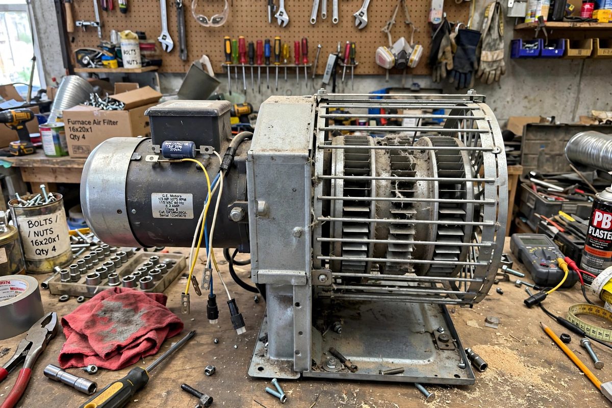 Furnace blower motor assembly
